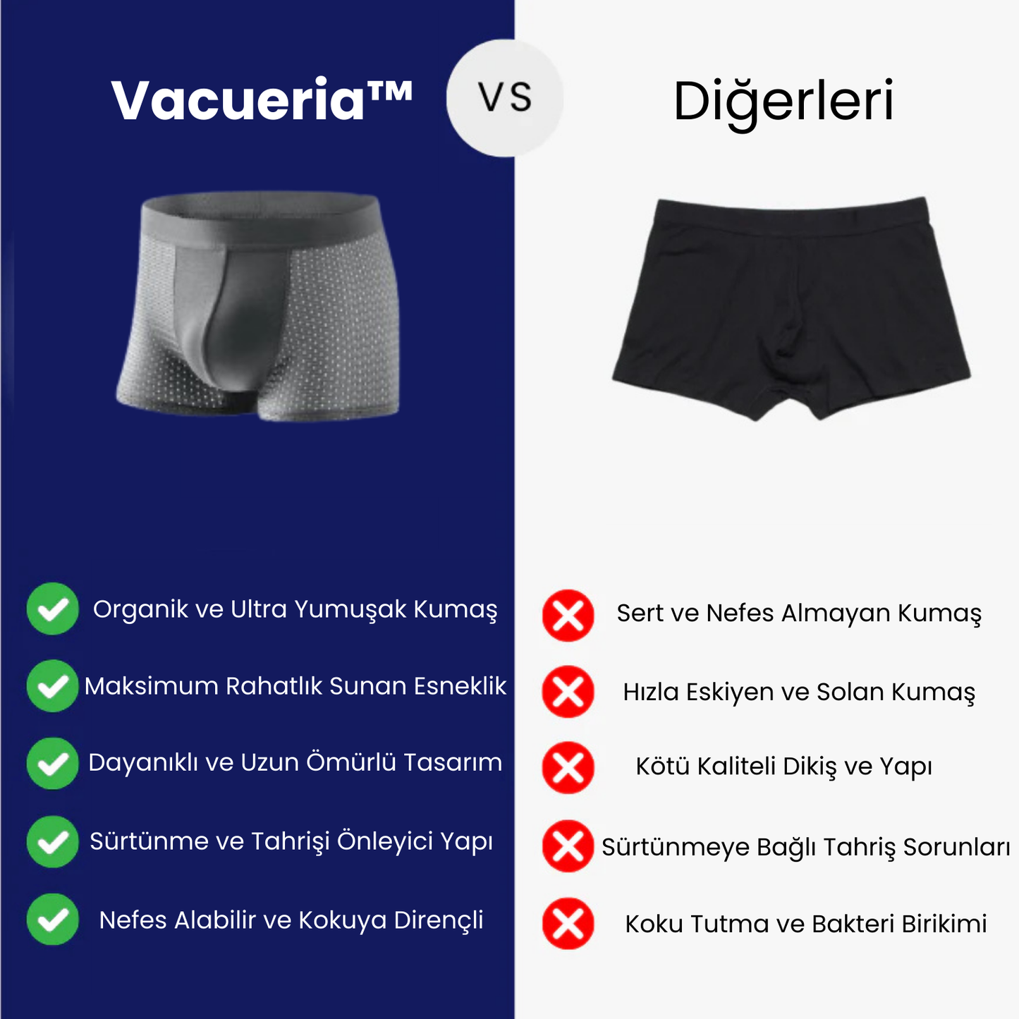 Vacueria™ Gün Boyu Rahat Erkek Boxer